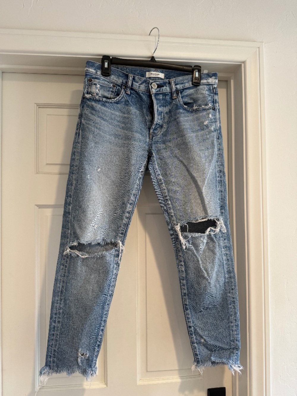 Moussy Light Blue Distressed Jeans Size 27